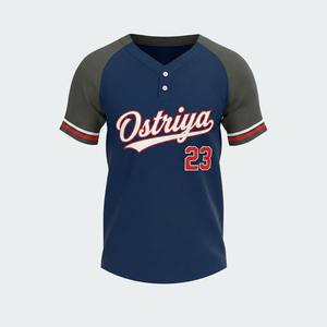 Camiseta de Béisbol y Sóftbol de Manga Corta con Dos Botones, Transpirable, de Secado Rápido, Cuello en V, Ropa Deportiva Unisex, Logotipo Personalizado, Precio Económico - Product Image 1