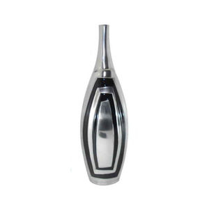 Vase à fleurs en aluminium pour décoration intérieure et extérieure, vase à fleurs en aluminium poli brillant avec bordure violette - Product Image 4