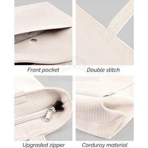 กระเป๋าผ้าแคนวาสช้อปปิ้งผ้าฝ้ายแบบใช้ซ้ำได้เป็นมิตรต่อสิ่งแวดล้อมมีซิปกันน้ำมีความทนทาน - Product Image 6