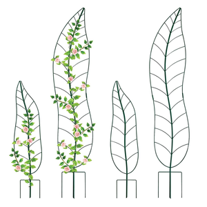 Treillis mural moderne en métal avec un beau motif découpé d'herbe et de fleurs en forme d'étoile chez Wholesale - Product Image 5