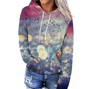 Sudadera con capucha de alta calidad Peso ligero 100% Algodón Gráfico Sublimado Impresión Sudaderas Mujeres Sudaderas - Product Image 6