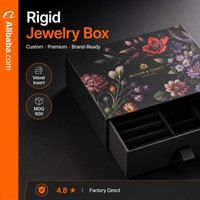 Boîte d'emballage de luxe à double couche avec logo personnalisé, imprimé floral, noire, rigide, pour bijoux et huiles essentielles, vente en gros