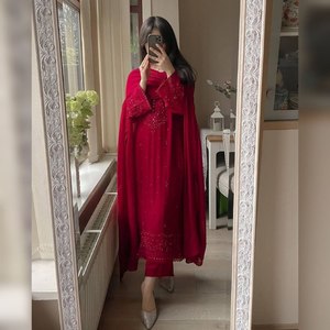 เซ็ต salwar kameez 3ชิ้นสุดพิเศษปักลายต่อเนื่องแห้งเร็วสำหรับปาร์ตี้แต่งงานดิวาลิแฟชั่นยอดนิยม - Product Image 1