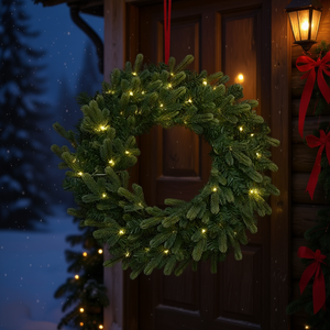 Guirlande de Noël Amicasa Genève verte de 60 cm avec 60 lumières LED à piles 9680832 pour décorations festives - Product Image 3