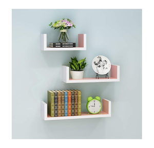 Étagère murale flottante en bois de la meilleure qualité avec fini marron pour la décoration murale du salon Organisateur de jouets pour enfants - Product Image 3