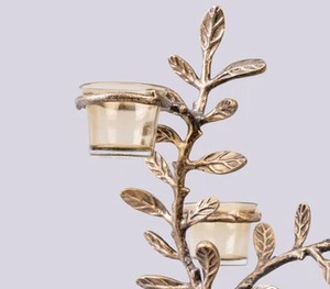 Decorative Golden Aluminium Tree T Light <b>Holder</b> Stand Ideal For Table Centerpiece Accent And Home Decoration - Product Image 6