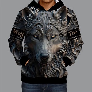 Sudadera con Capucha Personalizada OEM, Impresión Digital por Sublimación 3D, Tinte Liso, Felpa Otoñal, Poliéster/Algodón, Corte Regular, con Bolsillo, para Hombre - Product Image 3
