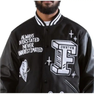 <b>Men's</b> Varsity <b>Jacket</b> <b>Summer</b> Streetwear Slim Fit Unisex 100% Wool Animal Print Quick Dry Breathable - Product Image 5