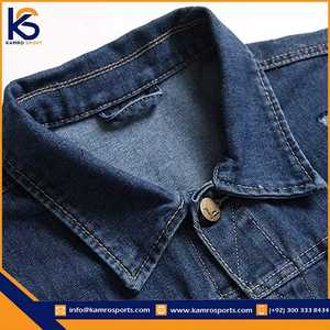 Veste en jean unisexe décontractée à col rabattu, coupe classique, couleur unie, fermeture boutonnée, idéale pour l'été, séchage rapide, 100 % coton - Product Image 4