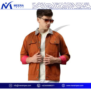 Veste en jean slim fit pour homme, style classique vintage, bleu, vêtement d'extérieur décontracté, style streetwear, hiver, 100% coton - Product Image 3