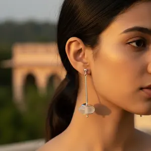 Pendientes de Perlas con Forma de Gota de Agua Vintage en Oro de 18K para Mujer - Product Image 3