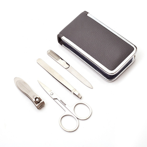 High Quality Stainless Steel 12Pcs Manicure <b>Set</b> <b>Pedicure</b> <b>Set</b> With Case Nails Clipper Kit Gold and Red Colour - Product Image 1