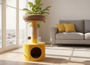 Fiona Sunny Lounge Cat House With Golden Charm - Product Image 2