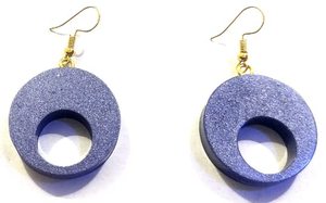 Juego de pendientes de resina epoxi de forma redonda hechos a mano para mujeres y niñas, regalo artístico de Navidad a la venta - Product Image 3