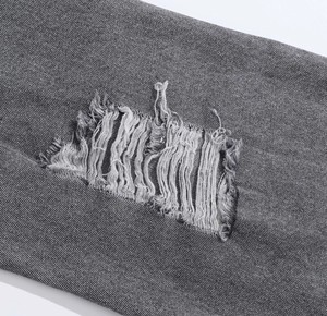 <b>Men's</b> High Street Straight Baggy <b>Jean</b> Pants Breathable Cotton Denim Embroidery Patch <b>Elastic</b> <b>Waist</b> Flat Loose Fit Fleece Acid - Product Image 6