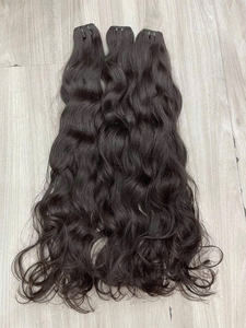 Offre d'usine : Extensions de cheveux ondulés naturels super doux, tissés, fabriquées à partir de cheveux humains vietnamiens bruts à 100 %, pour la vente en gros - Product Image 3