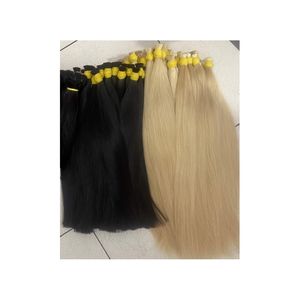 Vente en gros d'extensions de cheveux vierges 100% Remy meilleure qualité Super Double dessiné cuticule alignée couleur de cheveux cheveux - Product Image 1