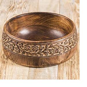 ชามสลัดไม้อะคาเซียทั้งชิ้นทำด้วยมือใช้ซ้ำได้สำหรับงานปาร์ตี้สำหรับผู้ส่งออกพาสต้าผลไม้อินเดีย - Product Image 4