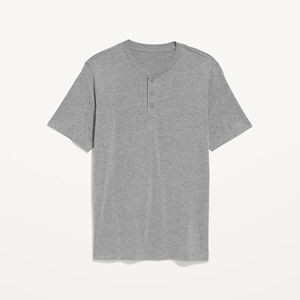 100% coton hommes Henley Neck T-Shirt respirant 180 GSM Plaid manches courtes longues pour l'été - Product Image 5