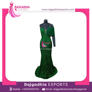 Rajgadhia exporte une robe de soirée personnalisée 124 motif de paillettes perlées pour la fête de mariage quantité minimale de commande 5 pièces tailles couleurs - Product Image 6