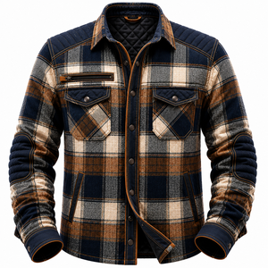 Blank Women's Winter Motorcycle <b>Flannel</b> Shirt Plaid Protective Riding <b>Jacket</b> Quilted Lining Double Pocket Biker Outdoor - Product Image 1