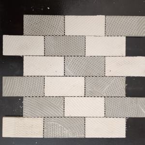 Olive/blanc neige 98mm Rectabricks Fullbody porcelaine céramique MosaicTile brillant mat pour sols de salle de bain sols de salon - Product Image 2