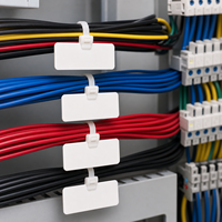 Al por mayor, marca de lazos identificadores de nailon PA66 de 2.5mm y 350mm, en colores personalizados negro, blanco y otros, con etiqueta para identificación de cables