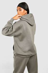 Couleur unie Oversize No Strings Couple Hoodies Doublé polaire Logo personnalisé Sweat à capuche et sweatshirts pour femmes Respirant - Product Image 3