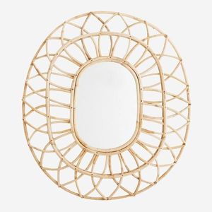 Espejos de pared con marco de ratán estilo bohemio para dormitorio, baño, sala de estar o decoración de pared rústica moderna - Product Image 5