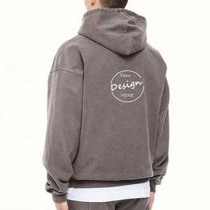 Streetwear Vêtements courts Lavage à l'acide lourd Fabricants Argent Personnalisé Boxy Pull à capuche pour homme - Product Image 3