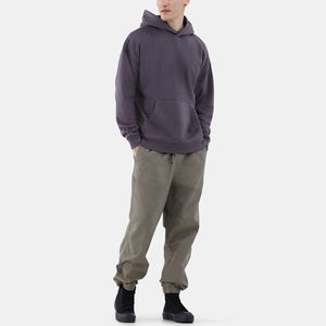 เสื้อฮู้ดผ้าฝ้ายแบบสวมหัวแขนยาวแบบหนาสำหรับผู้ชายเสื้อแบบรูดซิปเต็มตัวมีเชือกรูดแบบเรียบๆสำหรับใส่ไปยิมคลาสสิก - Product Image 3