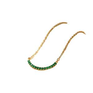 Handmade <b>Green</b> Hydro Round Necklace with CZ in 18K Gold Plated 925 Sterling Silver 10 GM 5 MM Party Wear Gift for Her - Product Image 6