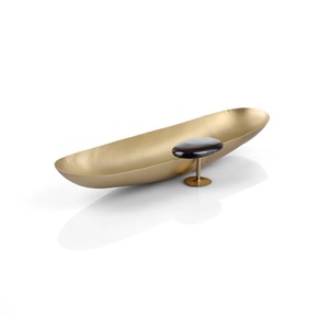 High Quality Matte Finish Golden Metal <b>Tray</b> Classic <b>Round</b> <b>Serving</b> <b>Tray</b> 30x2 cm - Product Image 3