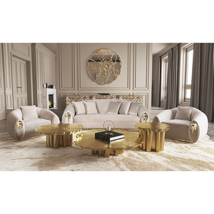 Fortuna Gold Brass Convertible Center <b>Table</b> Handmade Contemporary Farmhouse Design Durable Living Room Entry Home Furniture - Product Image 2