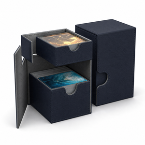 Boîte de rangement pour cartes en cuir PU avec tiroir à dés, boîte magnétique pour cartes, capacité de 80+ cartes pour MTG <span class=keywords><strong>Pokemon</strong></span> YuGiOh, 12 couleurs - Product Image 1