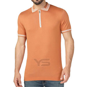 Venta caliente logotipo personalizado Polo camisa algodón/Spandex transpirable en blanco Polo camiseta cremallera frontal estilo polos para hombres - Product Image 1