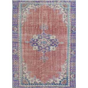 Tapis en laine vintage noué à la main Pae-2308 pour la maison, tapis de salon abstrait tressé fait main avec motif médaillon, neuf - Product Image 1