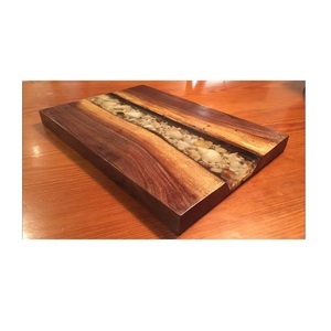 Bloc à découper en bois et résine époxy bleue de bonne qualité pour la cuisine planche à découper le fromage personnalisée pour le Restaurant et la maison - Product Image 3