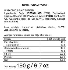 Pistaches Toquees Crema Spalmabile Artigianale di Pistacchi Francesi con Sale di Guérande Alta Qualità 190g 6.7oz Naturale Senza Olio di Palma Senza Additivi - Product Image 4