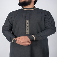 Jubba Homme Islamique Modeste sur Mesure de Qualité Supérieure, Longueur MAXI, Fermeture Boutonnée Traditionnelle, Thobe Léger – Dernière Édition