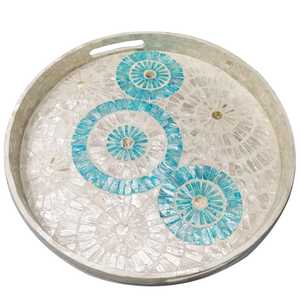 Plateau de service pour la maison, l'hôtel, le restaurant, le café, forme personnalisée, plateau de service en rotin avec bordure en métal plaqué or à bas prix - Product Image 3