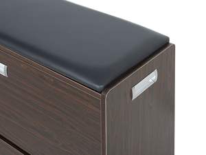 Rangement pour chaussures Rangement pour chaussures en bois de teck avec un simple siège souple moderne pour l'intérieur ou l'extérieur - Product Image 4