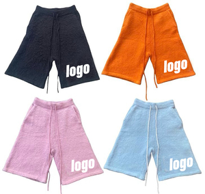 Manufacture High Quality Plus Size Men's Mohair Shorts Summer Custom LOGO <b>Wool</b> Plain Oversize Unisex Shorts Fuzzy <b>pants</b> - Product Image 5