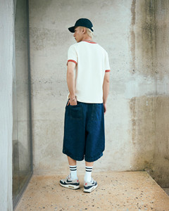 T-shirt unisexe à manches courtes, panneaux côtelés, respirant, coupe ajustée, style décontracté, 100% coton, écologique, routine Vietnam - Product Image 4