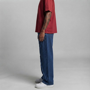Custom Embroidered logo <b>Winter</b> casual wear Streetwear new design Denim <b>Jeans</b> Wholesale Hip Hop Breathable man denim pant - Product Image 6