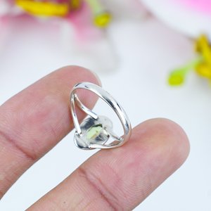 925 Sterling Silver Handmade <b>Ring</b> With Natural <b>Peridot</b> Marquise Cut Gemstone Vintage Silver Plating For Weddings Or Parties - Product Image 2