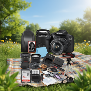 Appareil photo reflex numérique avec objectif 18-55 mm, carte mémoire 32 Go, trépied, étui, objectif grand angle, kit d'accessoires pour appareil photo numérique - Product Image 3