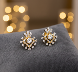 เครื่องประดับหรูหรา ดีไซน์ดอกไม้ทองคำ สง่างาม สำหรับผู้หญิง ของขวัญงานแต่งงาน - Product Image 5