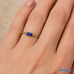 Rectangular Step Cut Bezel Set Geometric Womens Ring Everyday Fashion Jewelry - Product Image 5