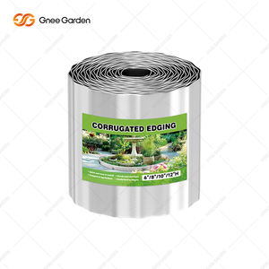 12"*10' Silver Cold Rolled Sheet Steel Landscape Edging Heavy Duty No-Dig Hammer Border <b>for</b> Lawn <b>Garden</b> - Product Image 2
